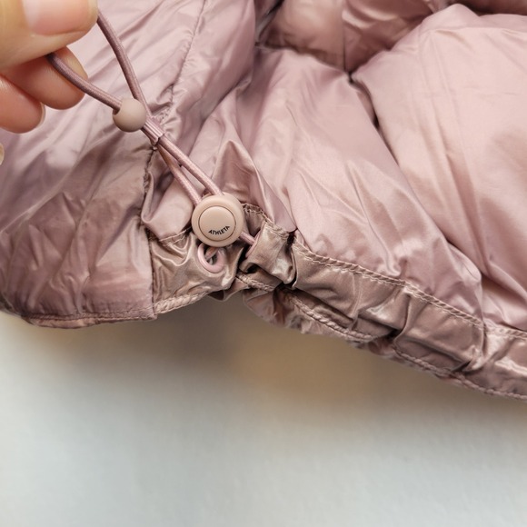 Athleta Womens Down Puffer Vest Hooded Rose Mauve Size‎ Small Lightweight Hiking - Picture 6 of 16